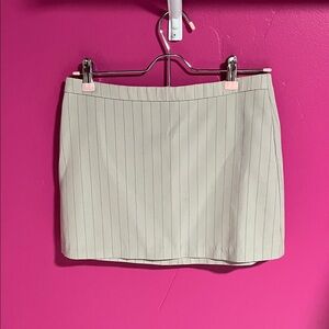 Wet Seal Cream Pinstripe Mini Skirt